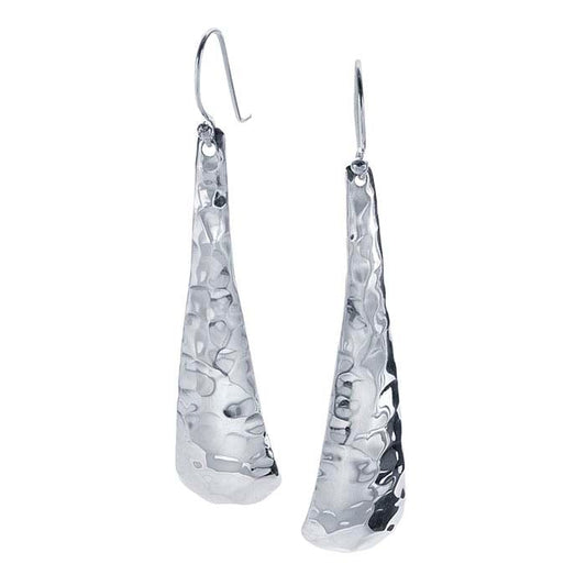 Sterling Silver Hammered Teardrop Earrings