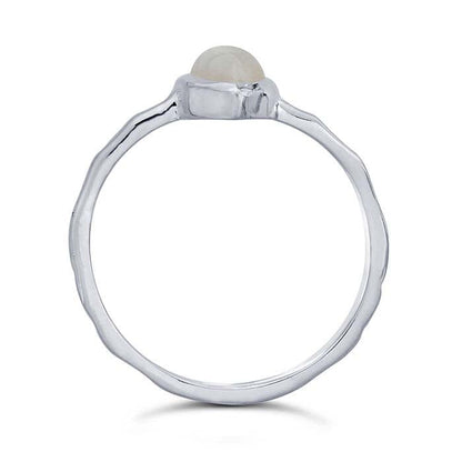 Sterling Silver Pear Moonstone-Set Ring