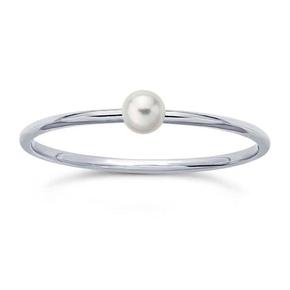 Sterling Silver Simulated White Pearl-Set Ring