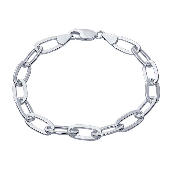 Sterling Silver Oval Cable Chain Bracelet