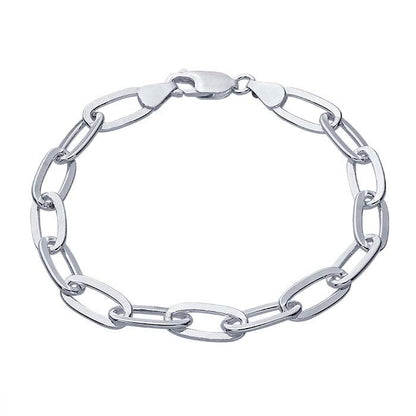 Sterling Silver Oval Cable Chain Bracelet