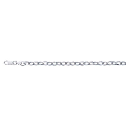 Sterling Silver Patterned Oval Link Chain Bracelet