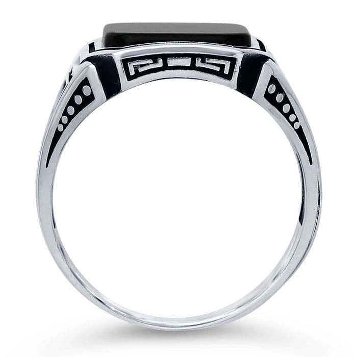 Sterling Silver Octagon Black Onyx Ring