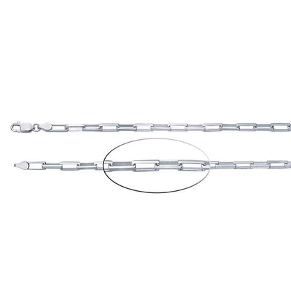 Sterling Silver Long Box Chain Bracelet