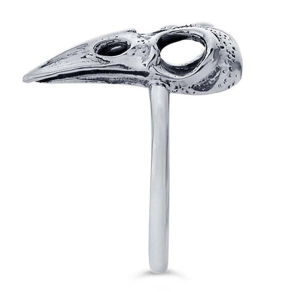 Sterling Silver Raven Skull Ring