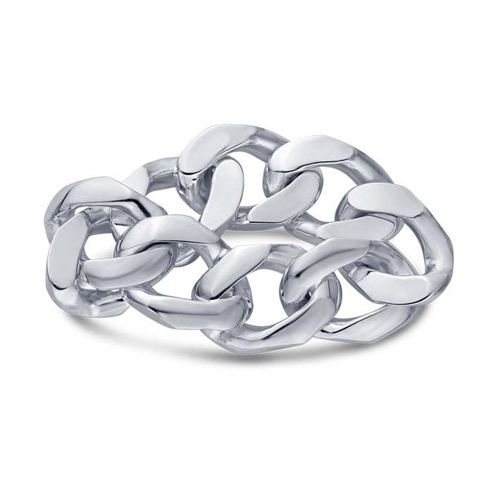 Sterling Silver Curb Chain Ring