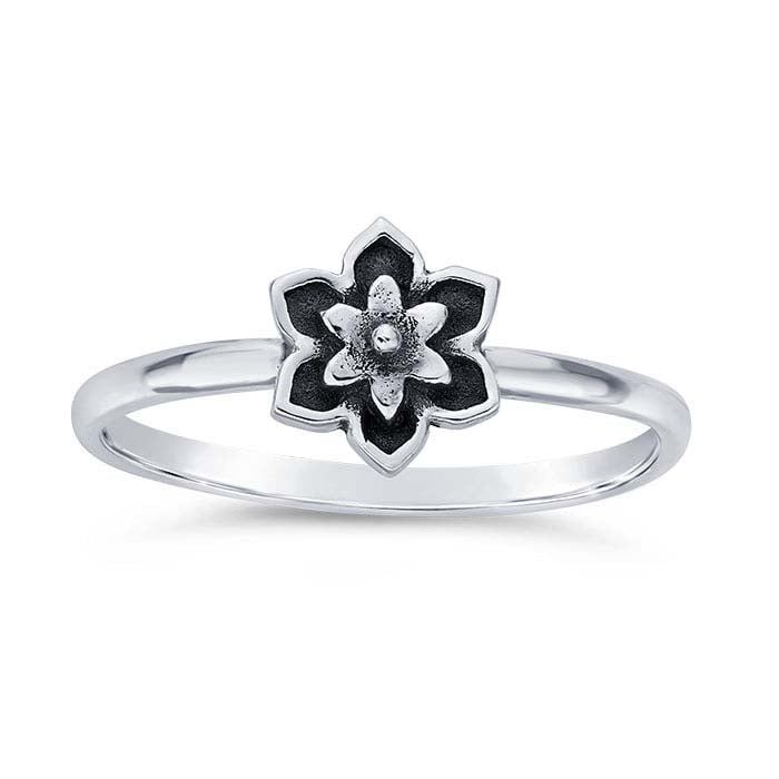 Sterling Silver Tiny Mandala Ring