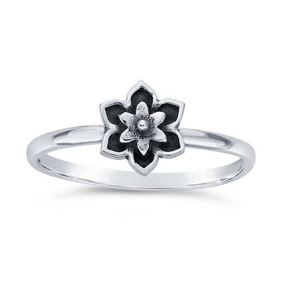 Sterling Silver Tiny Mandala Ring