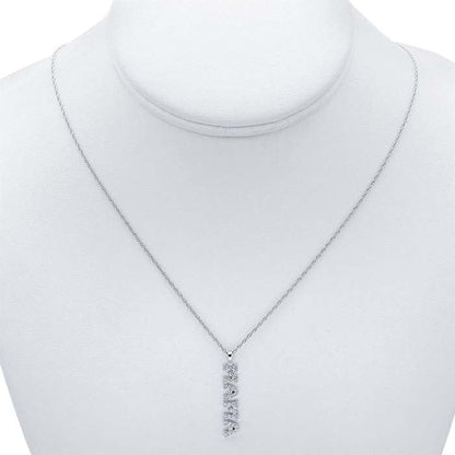 Sterling Silver Cubic Zirconia "MAMA" Pendant Necklace