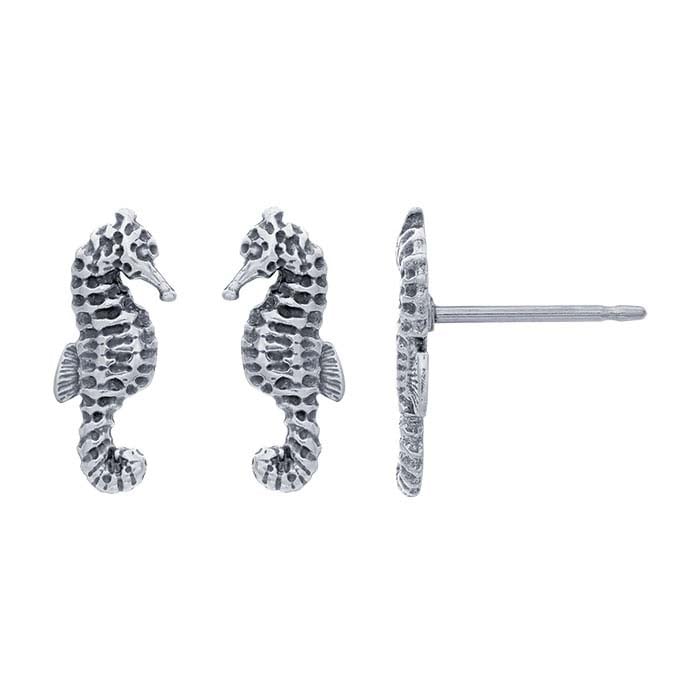 Sterling Silver Seahorse Post Earring