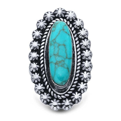 Sterling Silver Ring with Oval Turquoise