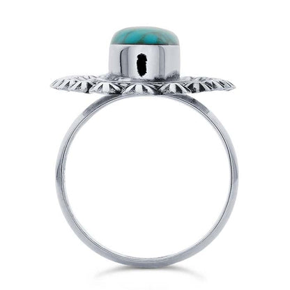 Sterling Silver Ring with Oval Turquoise