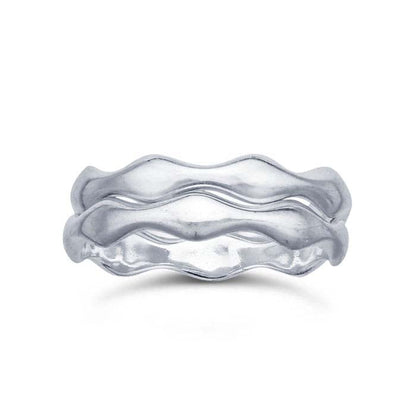 Sterling Silver Wide Wave Ring