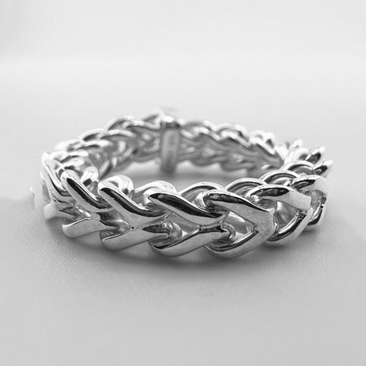 Sterling Silver Diamond-Cut Curb Chain Ring