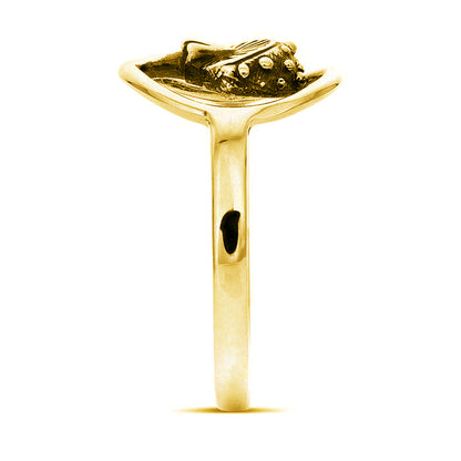 Gold Over Sterling Silver Agaric Mushroom Ring