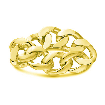 Gold Over Sterling Silver Curb Chain Ring