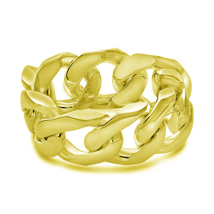 Gold Over Sterling Silver Curb Chain Ring