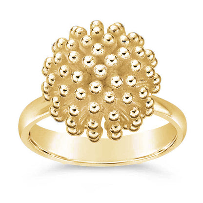 14K Gold Over Sterling Silver Dandelion Ring