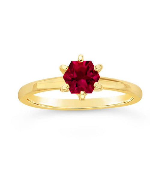 14K Yellow Gold 5mm Hexagon Ring Mounting .54k