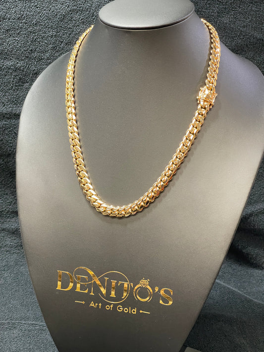 10Kt Hand Crafted Cuban Link Chains  / 15 - 21 MM