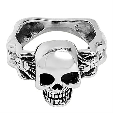 Sterling Silver Skull and Nude Women Ring