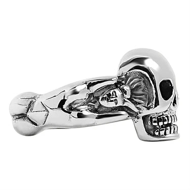 Sterling Silver Skull and Nude Women Ring