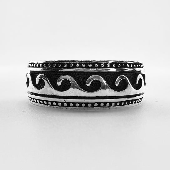 Sterling Silver Two-Tone Wave Band