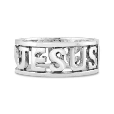 Sterling Silver Jesus Band Ring